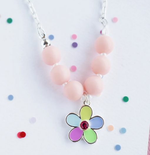 Rainbow hot sale flower necklace