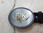 BRAND WESTERN ROPE BELT BUCKLE