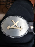 BRAND WESTERN ROPE BELT BUCKLE