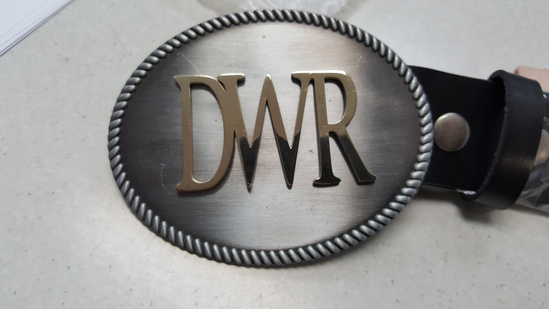 BRAND WESTERN ROPE BELT BUCKLE