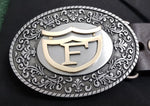 BRAND LADIES FLOWER OVAL BELT BUCKLE