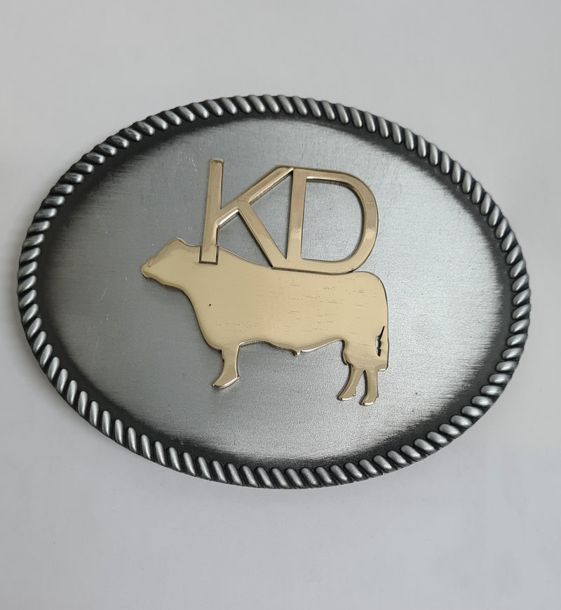 BRAND WESTERN ROPE BELT BUCKLE