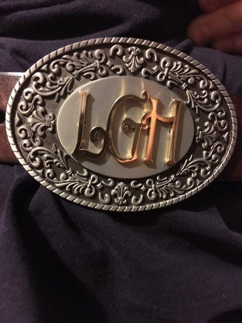 BRAND LADIES FLOWER OVAL BELT BUCKLE