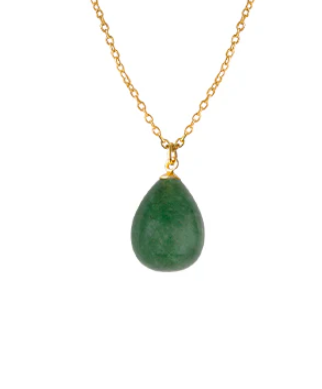 SS / GP GREEN AVENTURINE NECKLACE