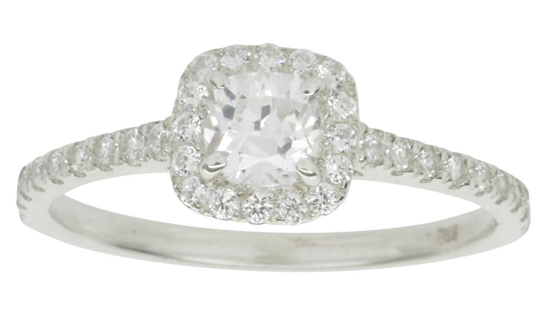 18CT Y/W DIAMOND HALO ENGAGEMENT RING