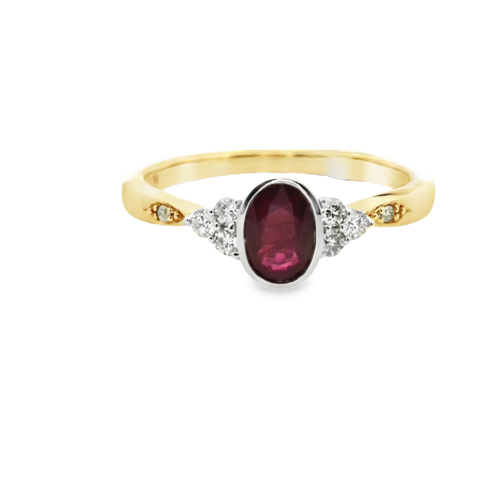 9YG RUBY AND DIAMOND RING