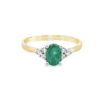 9YG/WG EMERALD & DIAMOND RING