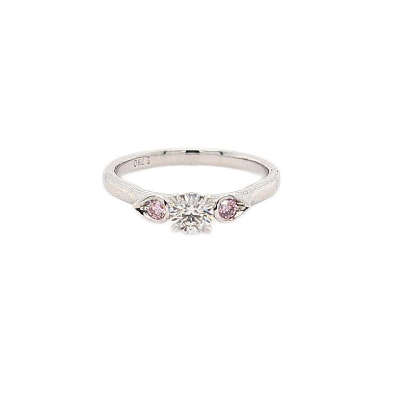 18CT WG ARGYLE PINK & WHITE DIAMOND ENGAGEMENT RING