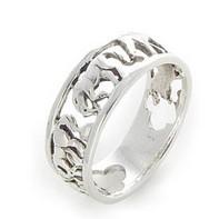 SS HORSE BAND RING - SIZE P