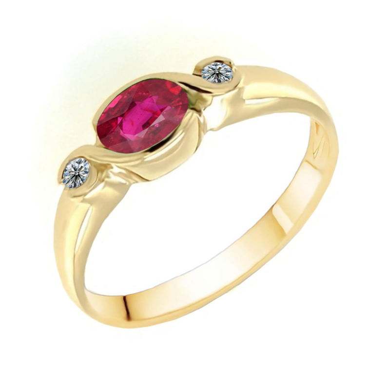 9YG RUBY & DIAMOND RING