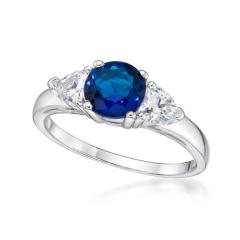 SS BLUE CZ RING