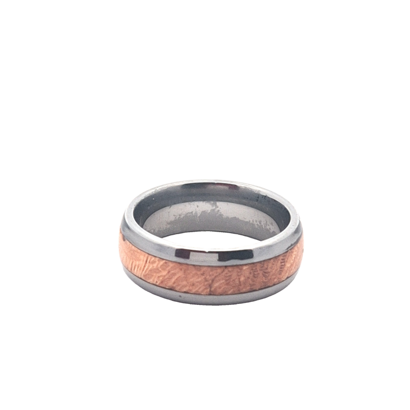 SILVER TUNGSTEN WITH SILKY OAK INLAY