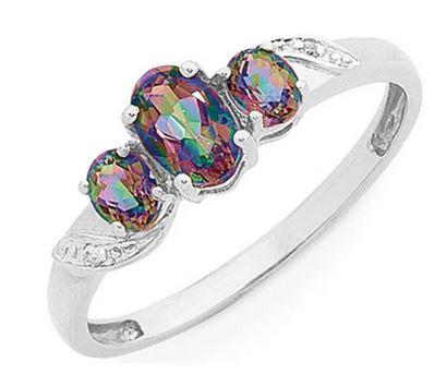 STERLING SILVER MYSTIC TOPAZ RING