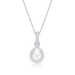 STERLING SILVER FRESHWATER PEARL PENDANT WITH CHAIN