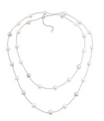 STERLING SILVER PINK FRESHWATER PEARL NECKLACE