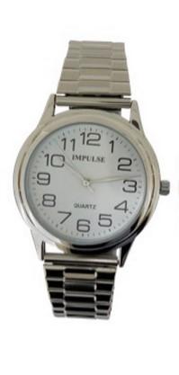 SILVER LARGE STRETCH WATCH