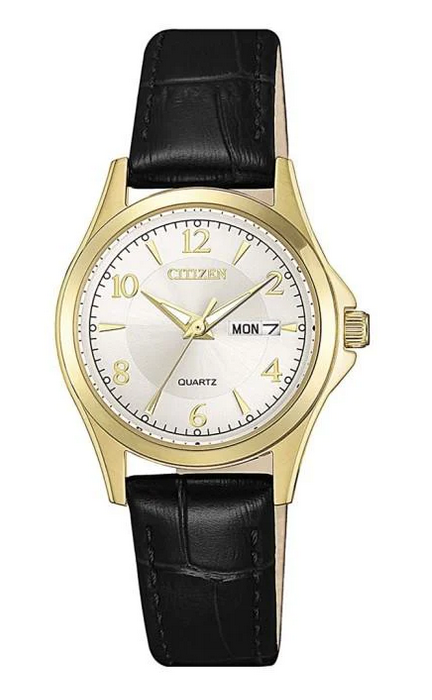 CITIZEN LADIES GOLD & LEATHER WATCH