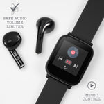 TIKKERS - BLACK SMART WATCH & EARBUDS