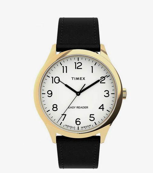 TIMEX EASY READER 40MM GOLD BLACK WATCH