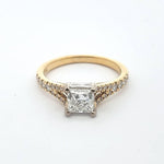 18CT Y/WG PRINCESS CUT DIAMOND ENGAGEMENT RING