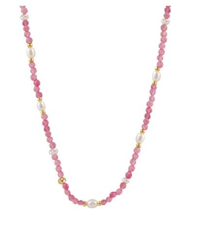 SAFARI PINK TOURMALINE BEADS WITH PEARL