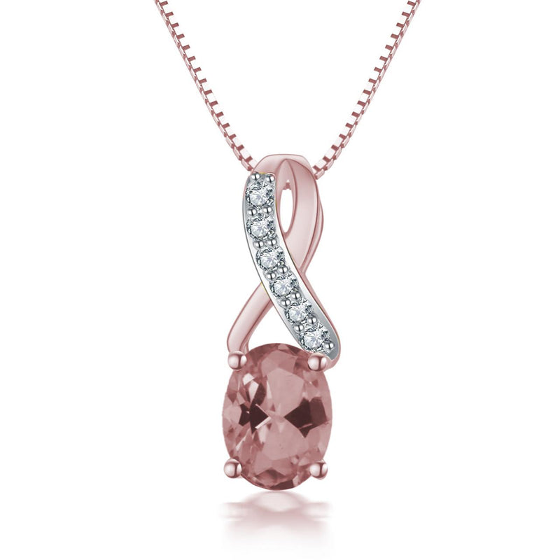 9RG MORGANITE AND DIAMOND PENDANT