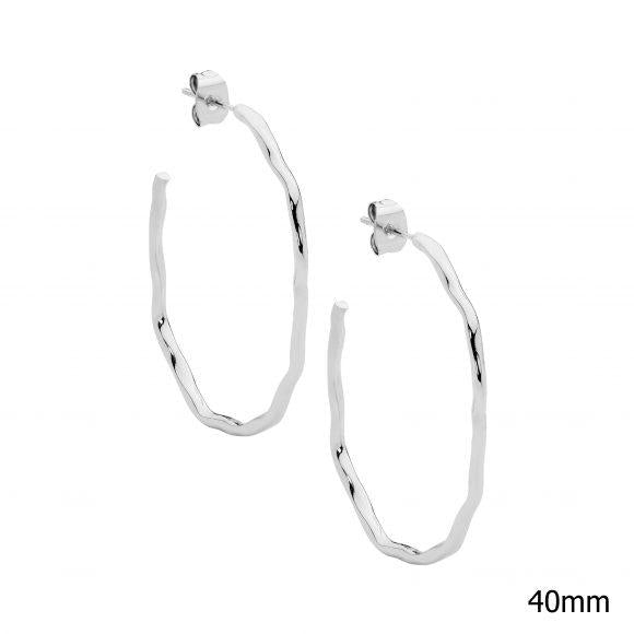 S STEEL WAVE HOOP EARRINGS