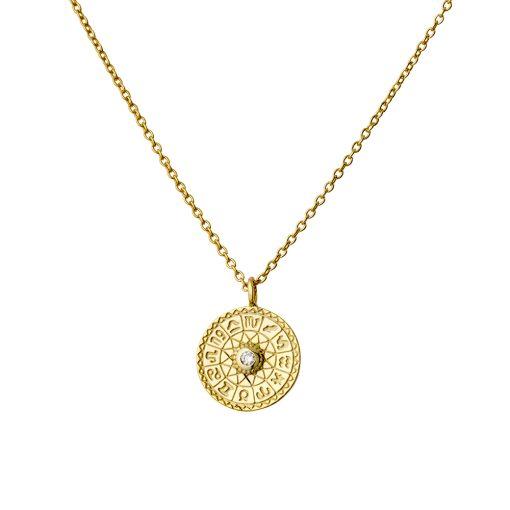 SS / GP ZODIAC WHEEL NECKLACE