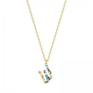 SS GP MULTI COLOURED PENDANT - W