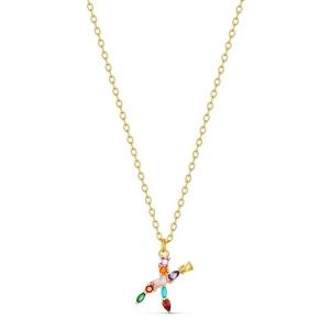 SS GP MULTI COLOURED PENDANT - X