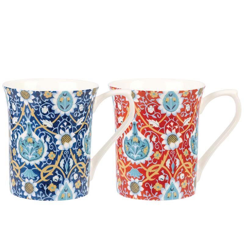 QUEENS - CLARET & INDIGO TEA MUG (PK 6)