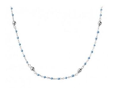 SS BLUE ENAMEL NECKLACE