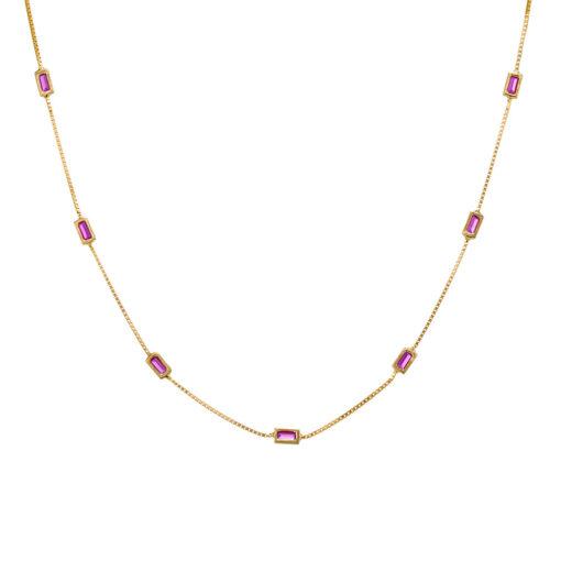 SS GP CHAIN WITH RUBY CZ