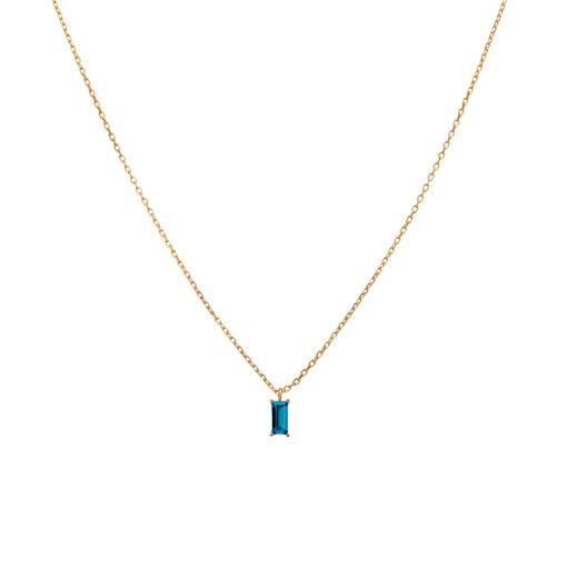 SS GP NECKLACE WITH SAPPHIRE CZ