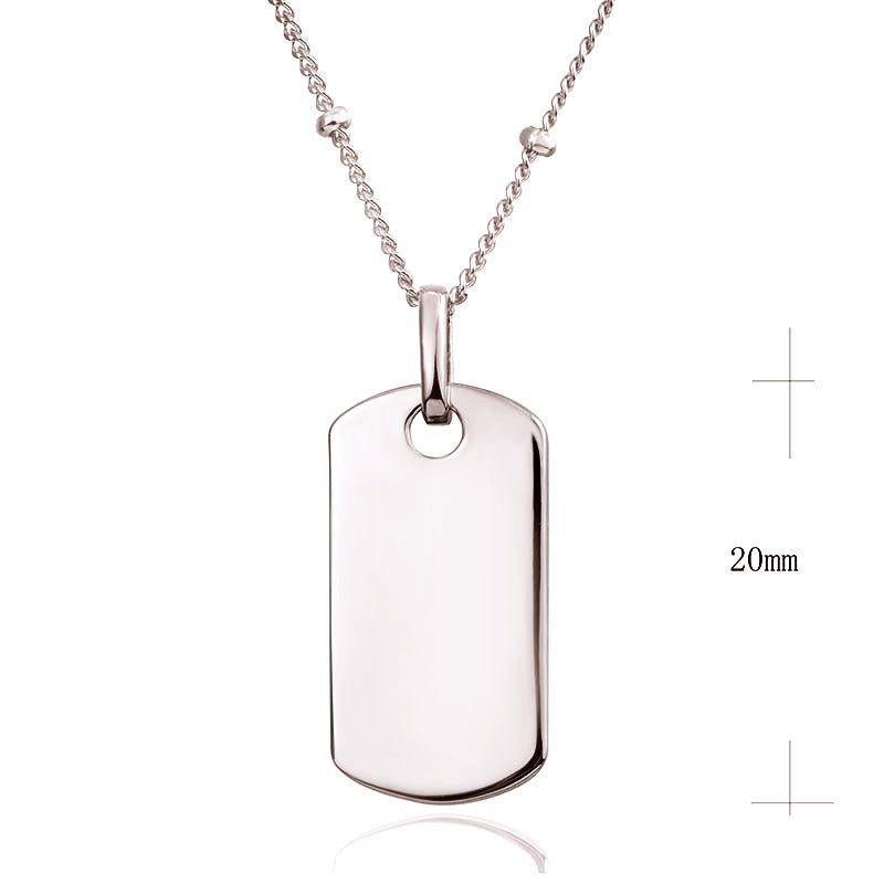 PLAIN TAG PENDANT AND CHAIN