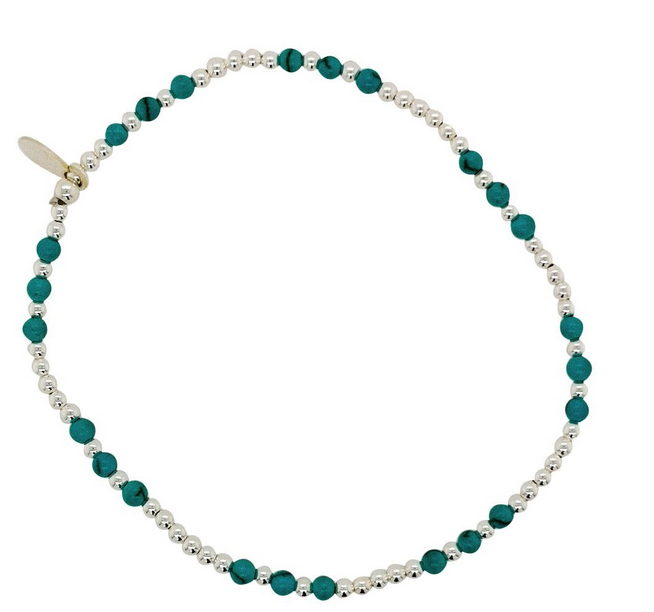 SILVER AND TURQUOISE BRACELET