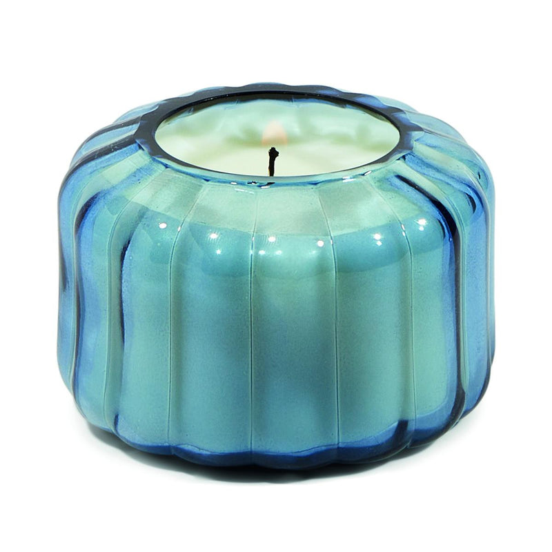 RIBBED GLASS CANDLE - PEPPERED INDIGO