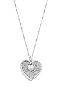 SS CZ HEART NECKLACE