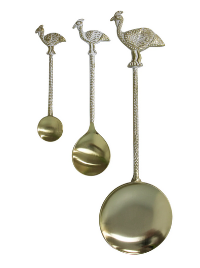 GUINEA FOWL SERVING SPOON SET