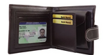 RFID MENS BRWN/ BLK LEATHER WALLET