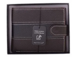 RFID MENS BRWN/ BLK LEATHER WALLET