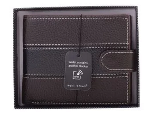 RFID MENS BRWN/ BLK LEATHER WALLET