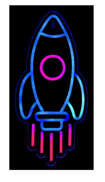 NEON USB ROCKET WALL SIGN