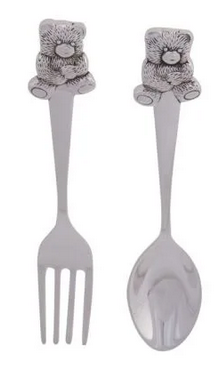 SILVER BEAR SPOON & FORK SET