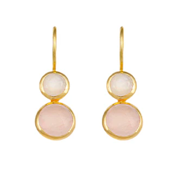 SS/GP ROSE QUARTZ EARRING