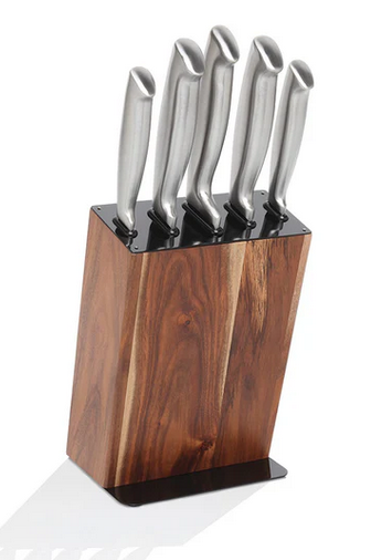 STANLEY ROGERS ACACIA BLK 6PC KNIFE BLOCK