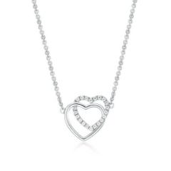 SS DOUBLE HEART NECKLACE