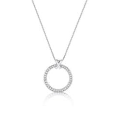 SS CZ CIRCLE NECKLACE