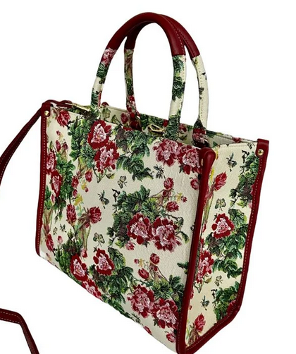 CITY TOTE - RED PEONIES