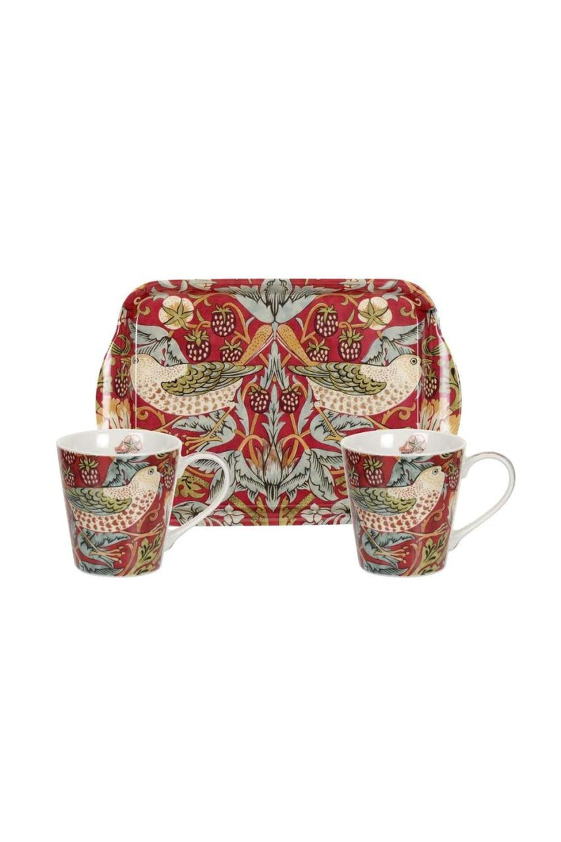 PORTMEIRION STRAWBERRY THIEF MUG AND TRAY SET